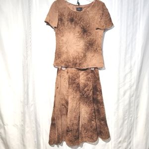 CIMMARON 2pc GARMET SET BROWN LINED ZIP SKIRT BUSINESS/ CASUAL /WESTERN SIZE 8